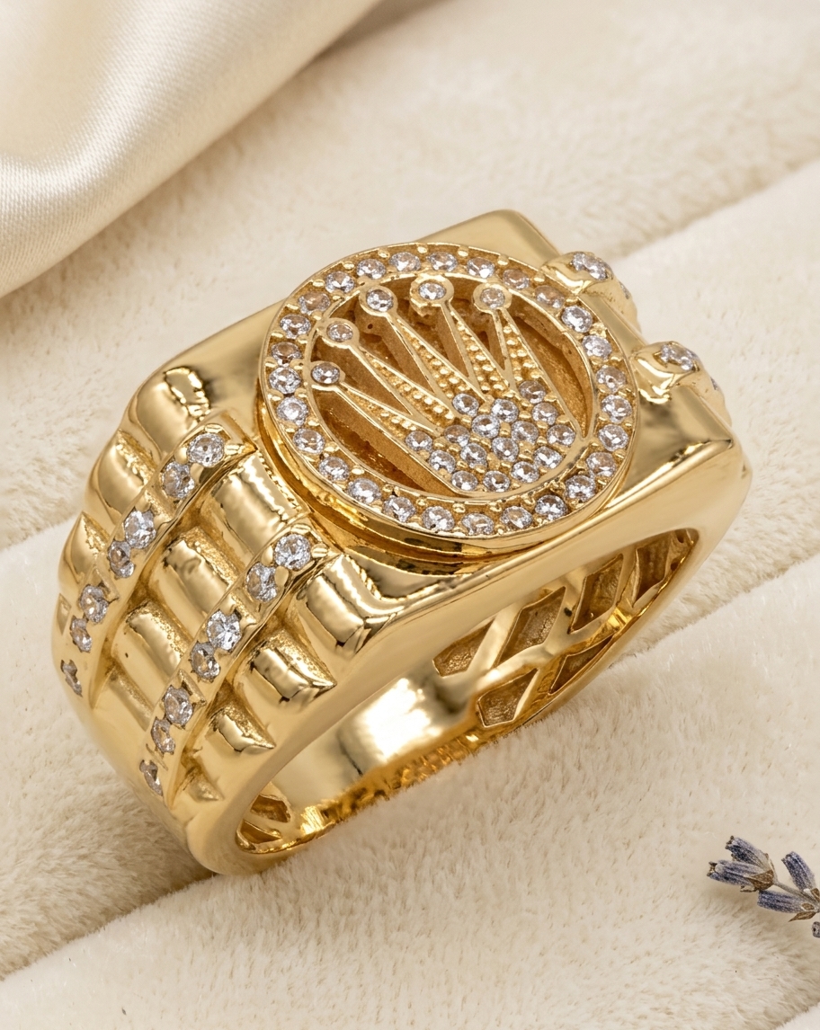 14 Ayar Altın Rolex Model Crown Yüzük