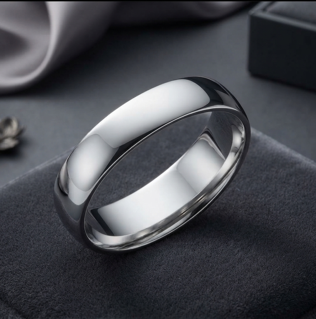 950 Platin Yüksek Parlak Klasik Alyans 5.00 mm