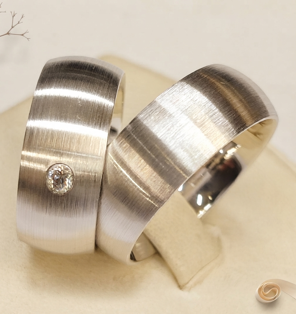 14 Ayar Altın 8.5 mm Geniş Mat Alyans Çifti