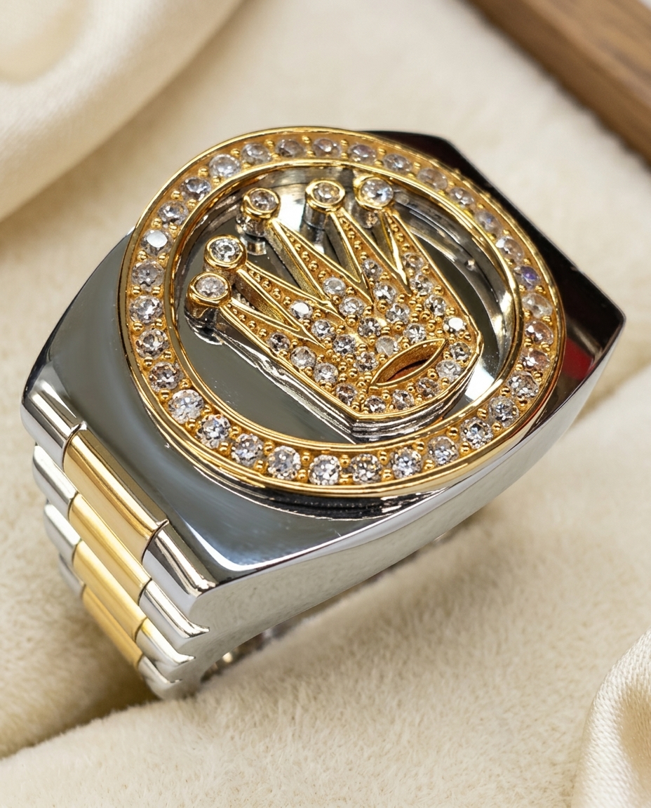 14 Ayar Altın Rolex Model Erkek Yüzük